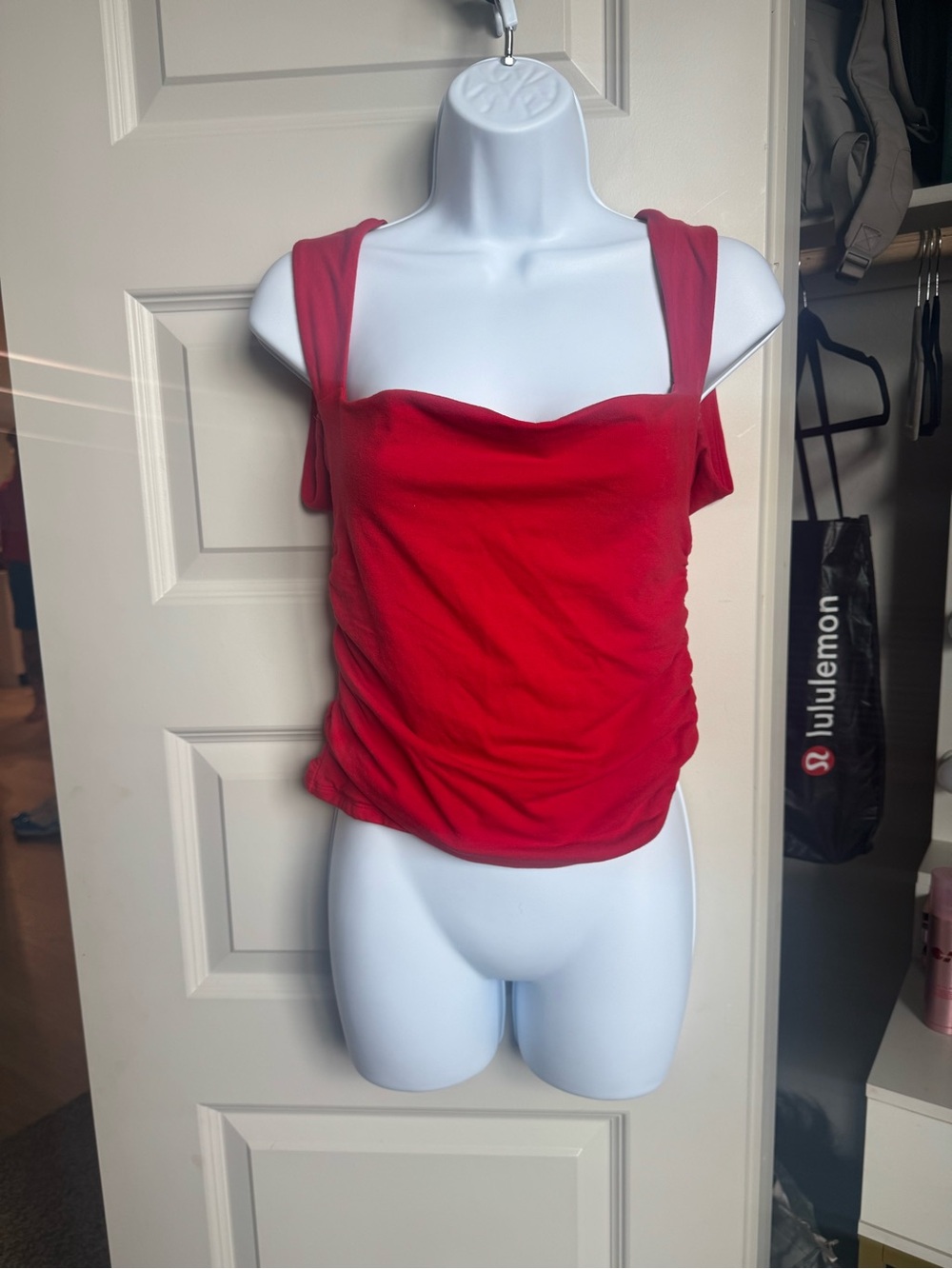 Abercrombie & Fitch Red Square-Neck Tank Top